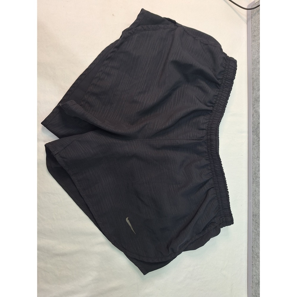 Nike Dri-FIT Women Black Running Shorts Zipper Pocket Size M 1232